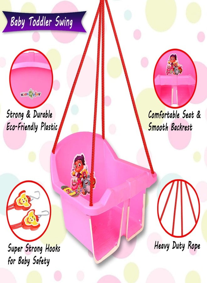 Maanit Swing for Kids - 3-in-1 Wave Adjustable Baby Swing Toy for Indoor and Outdoor - for Boys and Girls of Age (6 Months +) (Pink) - Image 3